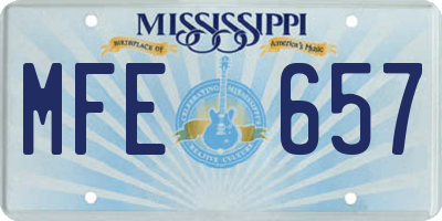 MS license plate MFE657
