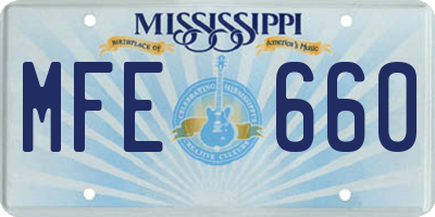 MS license plate MFE660