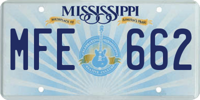 MS license plate MFE662