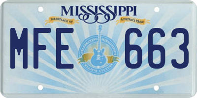 MS license plate MFE663