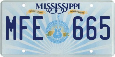 MS license plate MFE665
