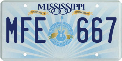 MS license plate MFE667
