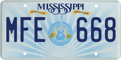 MS license plate MFE668