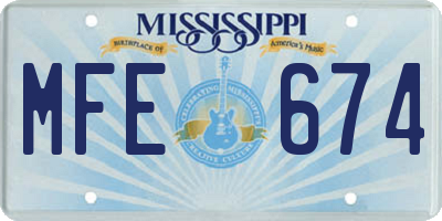 MS license plate MFE674