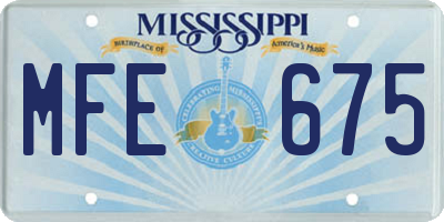 MS license plate MFE675