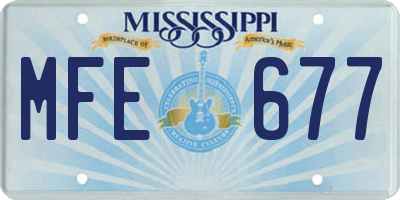 MS license plate MFE677