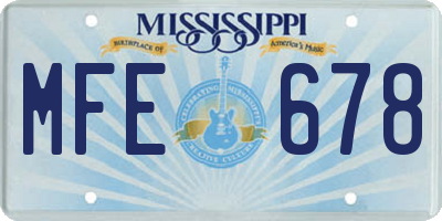 MS license plate MFE678