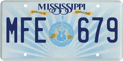 MS license plate MFE679
