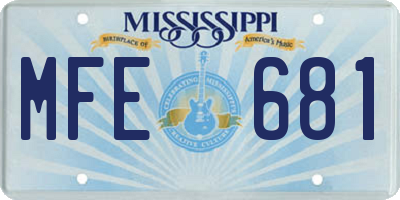 MS license plate MFE681