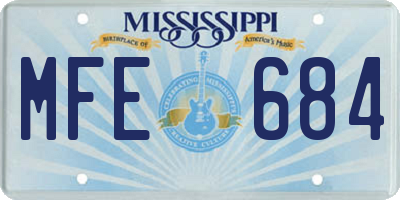 MS license plate MFE684