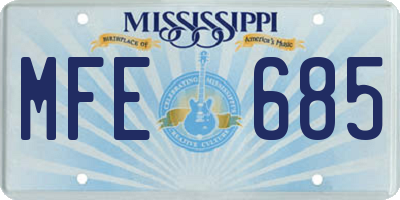 MS license plate MFE685