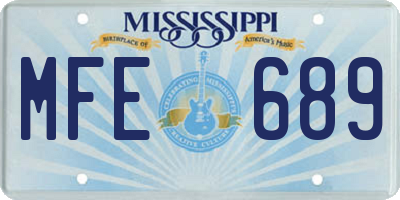 MS license plate MFE689