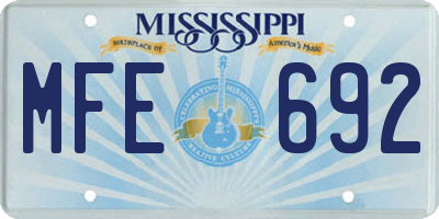 MS license plate MFE692