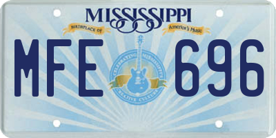 MS license plate MFE696