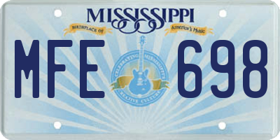 MS license plate MFE698