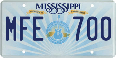 MS license plate MFE700