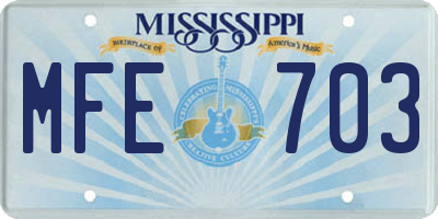 MS license plate MFE703
