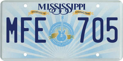 MS license plate MFE705