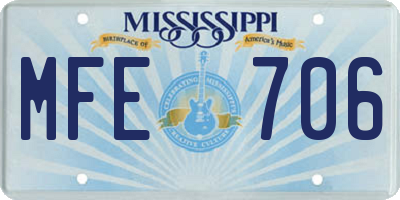 MS license plate MFE706