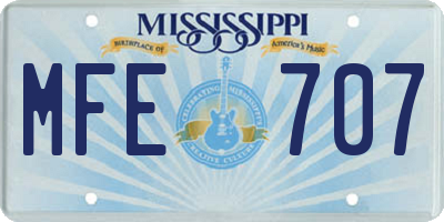 MS license plate MFE707