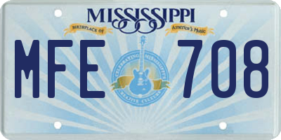 MS license plate MFE708
