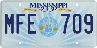 MS license plate MFE709