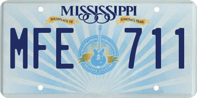 MS license plate MFE711