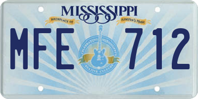 MS license plate MFE712