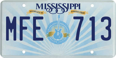MS license plate MFE713