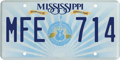 MS license plate MFE714