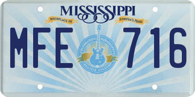 MS license plate MFE716