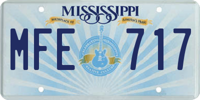 MS license plate MFE717