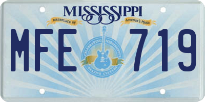 MS license plate MFE719