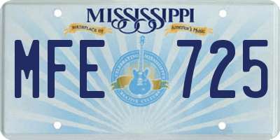 MS license plate MFE725