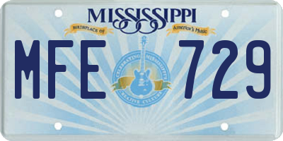 MS license plate MFE729
