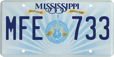 MS license plate MFE733