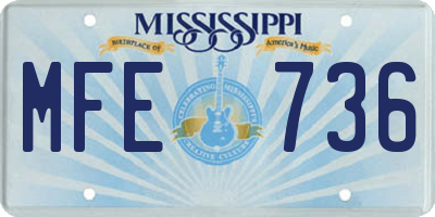 MS license plate MFE736
