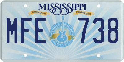 MS license plate MFE738