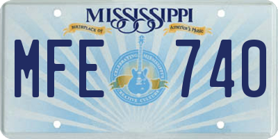MS license plate MFE740