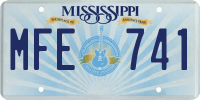 MS license plate MFE741