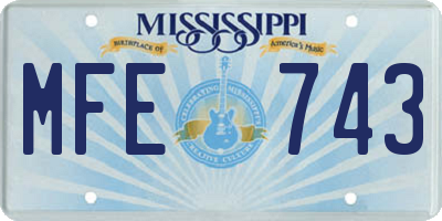 MS license plate MFE743