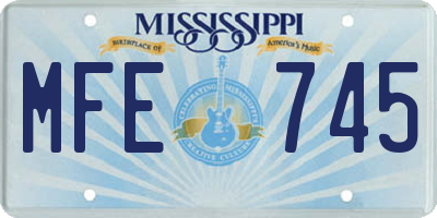 MS license plate MFE745