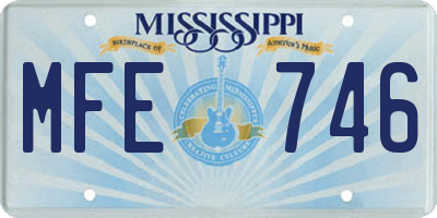 MS license plate MFE746
