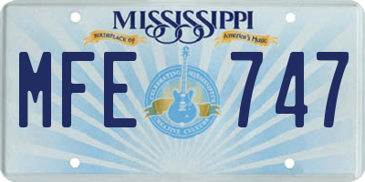 MS license plate MFE747