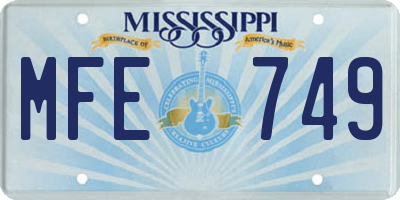 MS license plate MFE749
