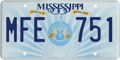 MS license plate MFE751