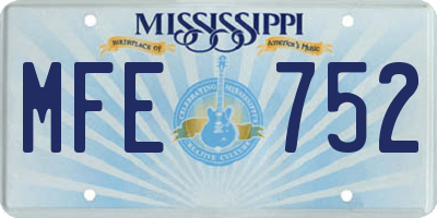 MS license plate MFE752