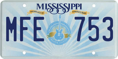 MS license plate MFE753