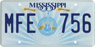 MS license plate MFE756