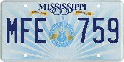 MS license plate MFE759